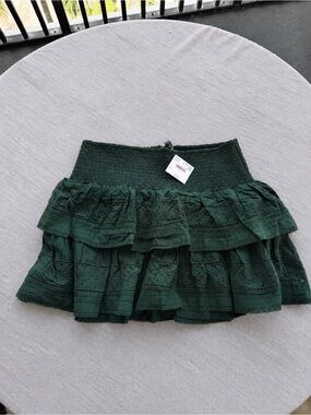 American Eagle Women’s Dark Green Tiered Ruffle Skirt